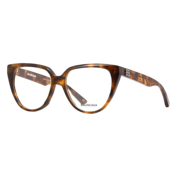 New Authentic  BALENCIAGA Havana Cat Eye BB0129O 008 Glasses Women - Picture 1 of 4